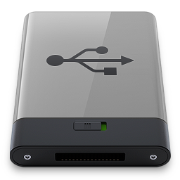 Grey USB B Icon 256x256 png